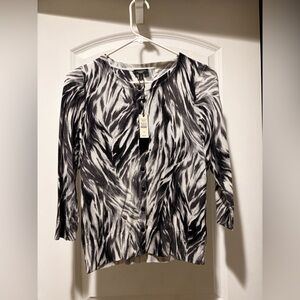 Talbots Zebra Print Cardigan Small